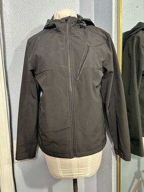Xersion Black Hooded Jacket with Zip Chest Pocket